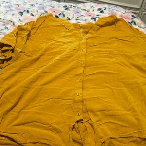 Ava & Viv Golden Button-Up Top